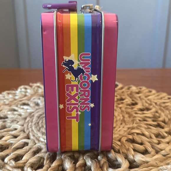 I Believe in Unicorns Lunch Box - Metal Embossed Rainbows Tin Discontinued Model - Picture 5 of 11